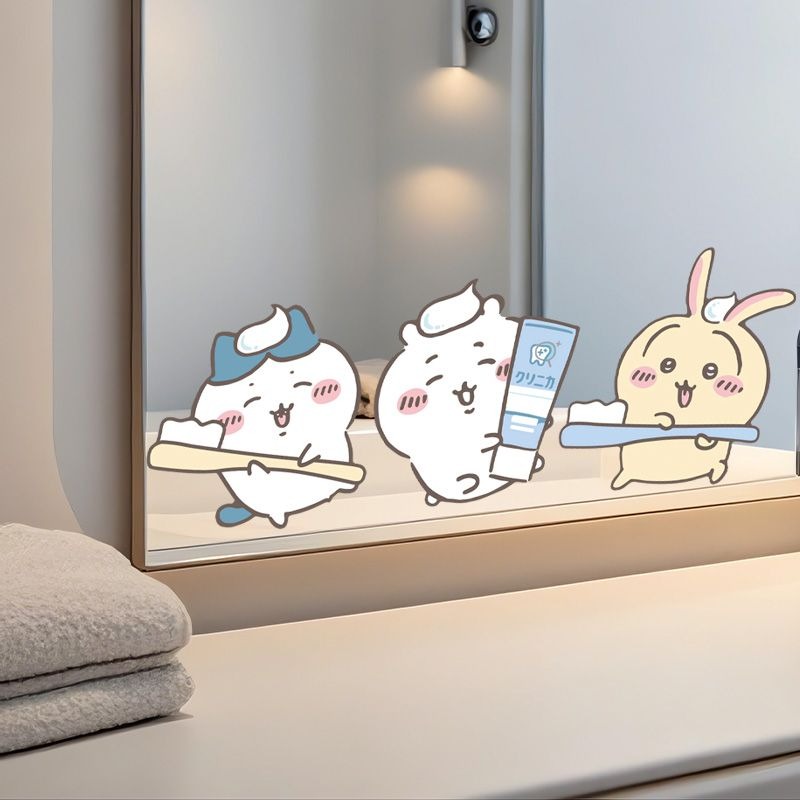 Tiny Home Bathroom Kit - Adesivos de Espelho Chiikawa com Forte