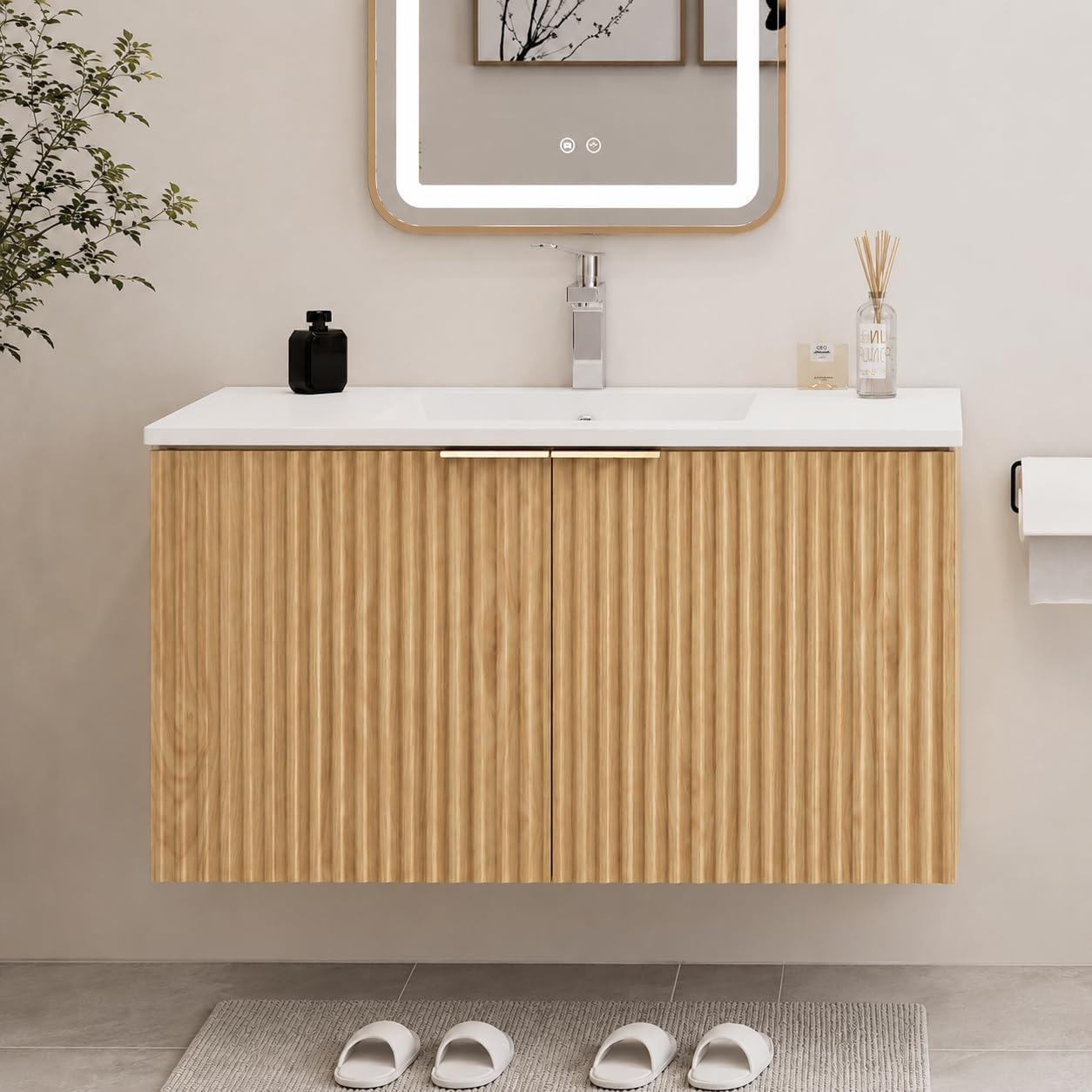 Home Bathroom Sink - Armário de Banheiro Flutuante Moderno com