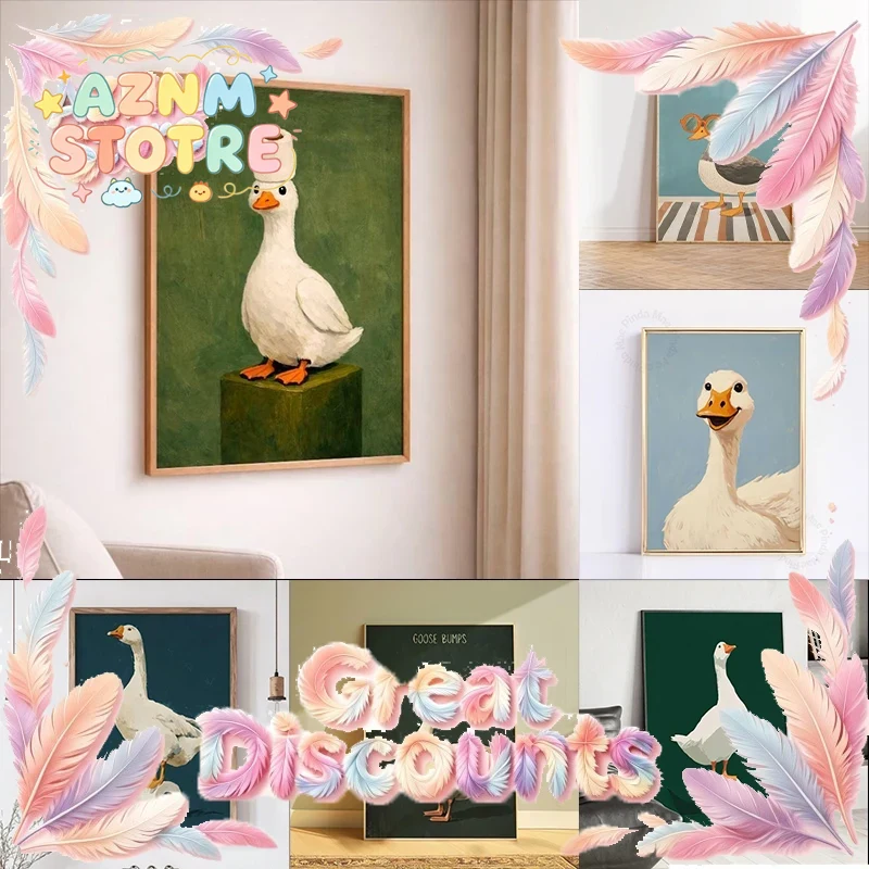 Home Bathroom Decor Ideas - Pôster de Pato e Ganso, Arte