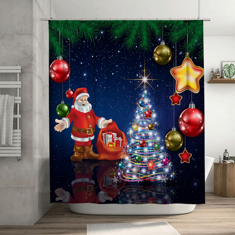 Home Bathroom Decor Ideas - Tu cortina de chuveiro de natal