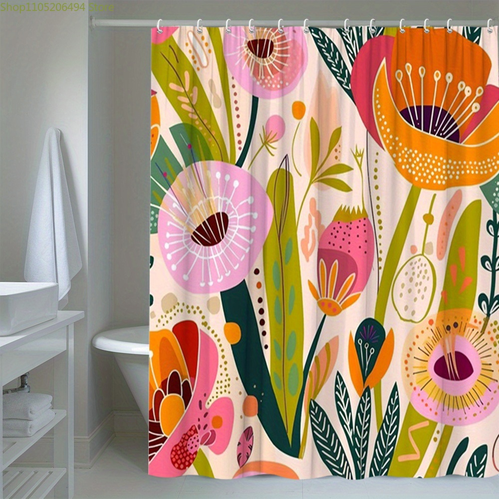 Cortina de Chuveiro com Padrão - Home Bathroom Decor Ideas avaliação e preço