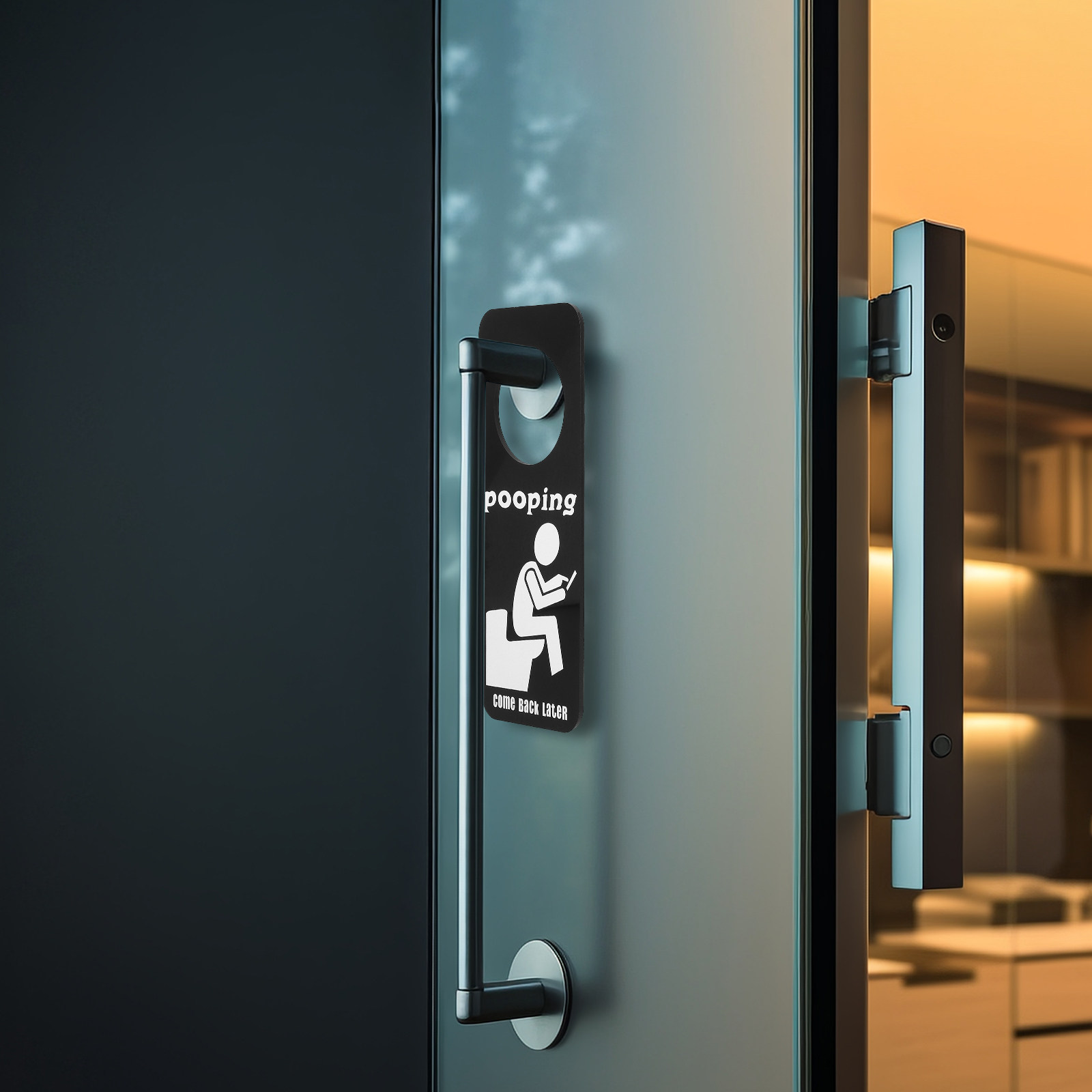 Placa de Porta Engraçada para  - Home Bathroom Occupied Sign avaliação e preço