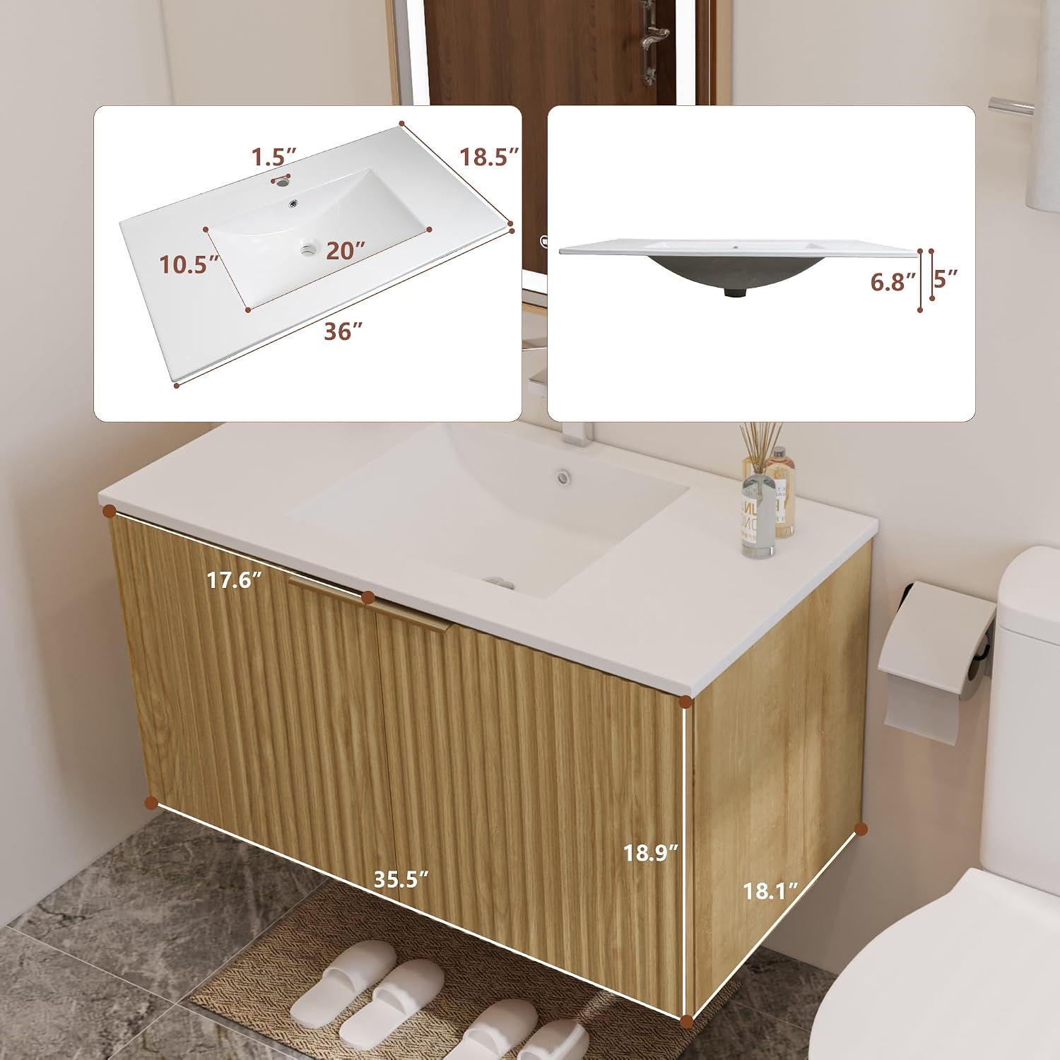 Armário de Banheiro Flutuante  - Home Bathroom Sink avaliação e preço