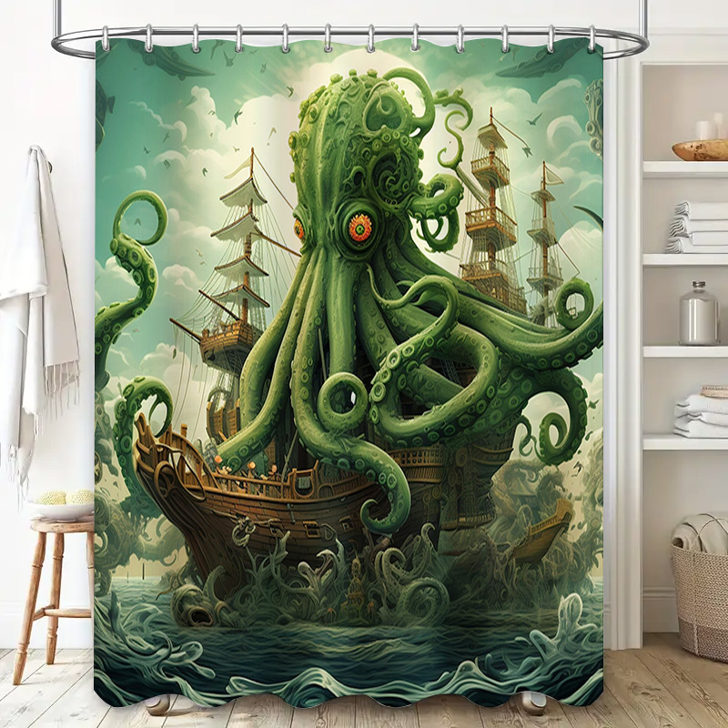 Cortina de chuveiro de navio d - Home Bathroom Decor Ideas avaliação e preço