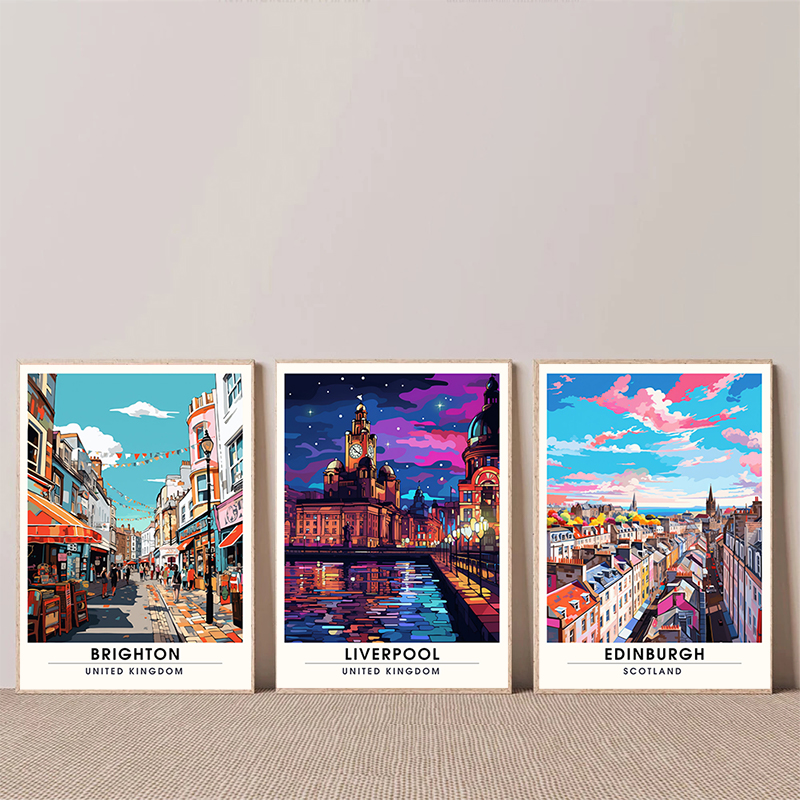Cartazes de viagem de Manchest - Home Bathroom Painting Ideas avaliação e preço