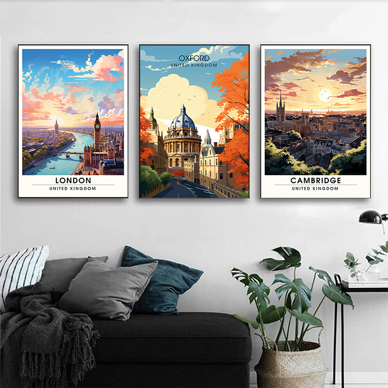 Cartazes de viagem de Manchest - Home Bathroom Painting Ideas avaliação e preço