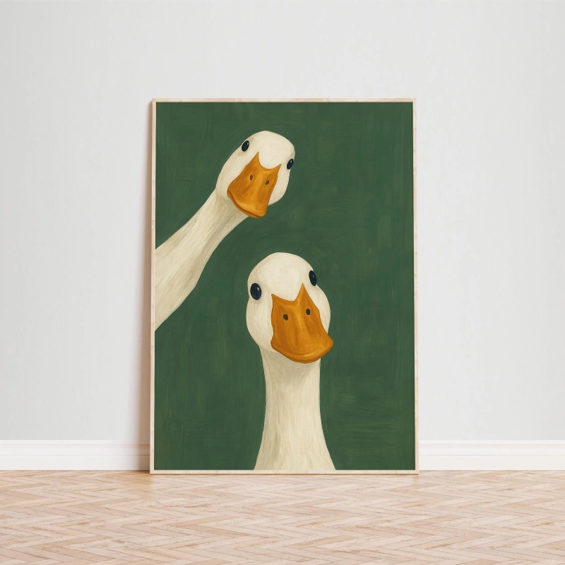 Pôster de Pato e Ganso, Arte d - Home Bathroom Painting Ideas avaliação e preço
